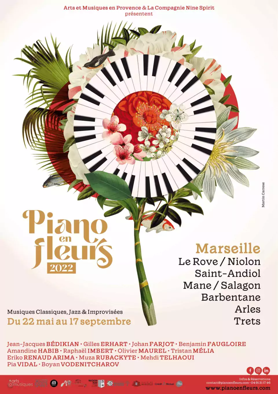 Partenaires : affiche festival Piano en fleurs 2022